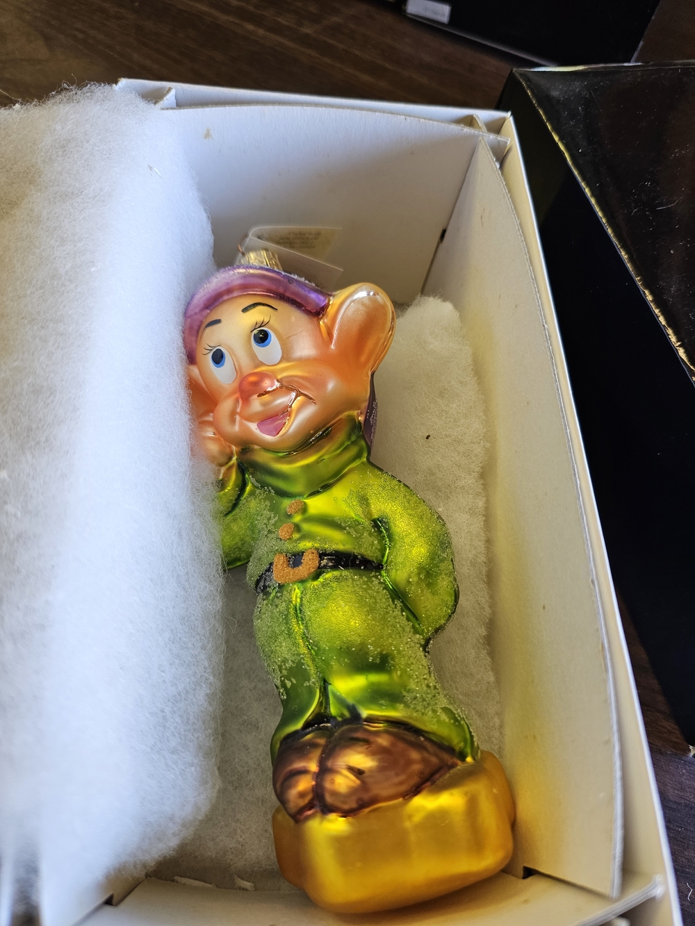 Green Glass Dopey Dwarf Holiday Ornament - Christopher Radko ❤️🧡‎